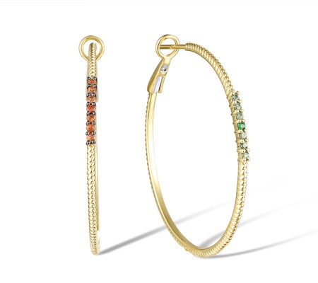 14KYB Earrings Orange Sapphire,Green Garnet (E320217GNO14KYB)