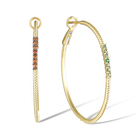 14KYB Earrings Orange Sapphire,Green Garnet (E320217GNO14KYB)