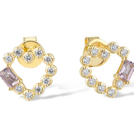 14KY Earrings Amethyst,Diamond (E320228AME14KY)