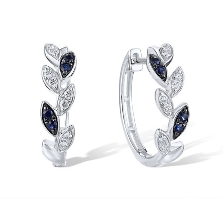 14KWB Earrings Blue Sapphire,Diamond (E320262SAP14KWB)