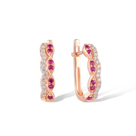 14KR Earrings Diamond,Ruby (E320263RUY14KR)