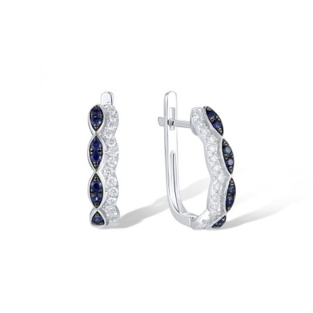 14KWB Earrings Blue Sapphire,Diamond (E320263SAP14KWB)
