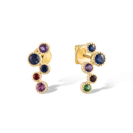 14KY Earrings Amethyst,Blue Sapphire,Garnet,Green Garnet,Orange Sapphire,Pink Sapphire (E320268AMUL14KY)