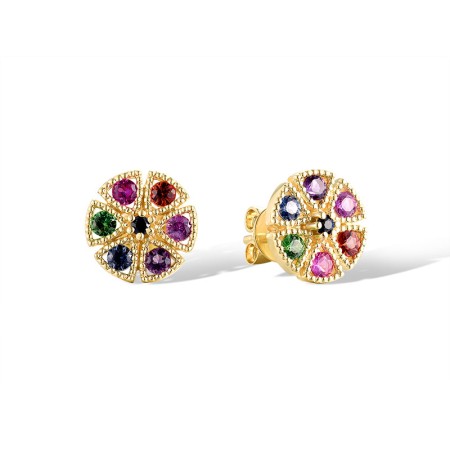 14KY Earrings Amethyst,Blue Sapphire,Green Garnet,Orange Sapphire,Pink Sapphire,Ruby (E320270MUL14KY)