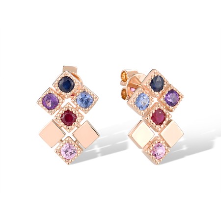 14KR Earrings Pink Sapphire,Ruby,Amethyst,Blue Sapphire (E320272MUL14KR)