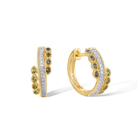 14KYW Earrings Diamond,Green Garnet,London Blue Topaz (E320289GLT14KYW)