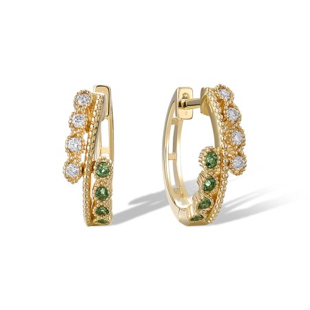 14KY Earrings Diamond,Green Garnet (E320290GNG14KY)