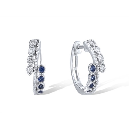 14KW Earrings Blue Sapphire,Diamond (E320290SAP14KW)