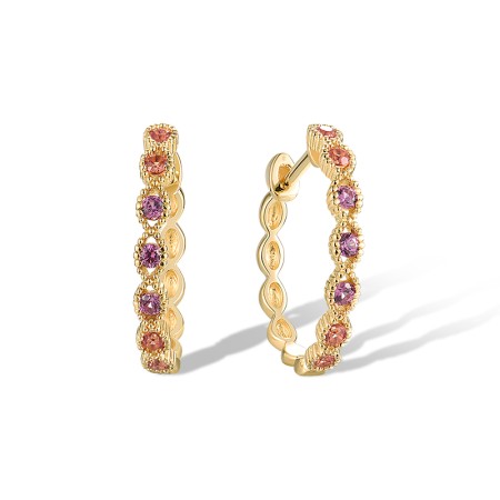 14KY Earrings Orange Sapphire,Rhodolite Garnet (E320292ORR14KY)