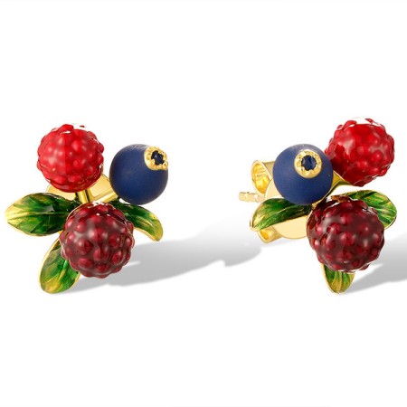 Sterling Silver w/ Yellow Plating Earrings Enamel (E320343ENSSY925)