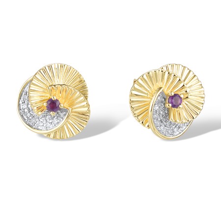 14KYW Earrings Amethyst,Diamond (E320376AME14KYW)