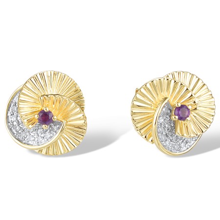 14KYW Earrings Amethyst,Diamond (E320376AME14KYW)