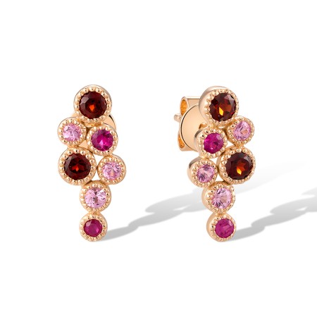 14KR Earrings Pink Sapphire,Ruby,Garnet (E320476GPBR14KR)