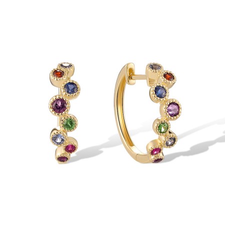 14KY Earrings Amethyst,Blue Sapphire,Garnet,Green Garnet,Ruby (E320482MUL14KY)