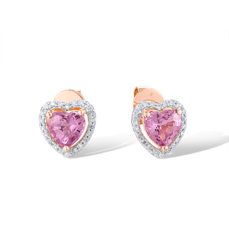 14KRW Earrings Diamond,Pink Sapphire (E320483PIS14KRW)