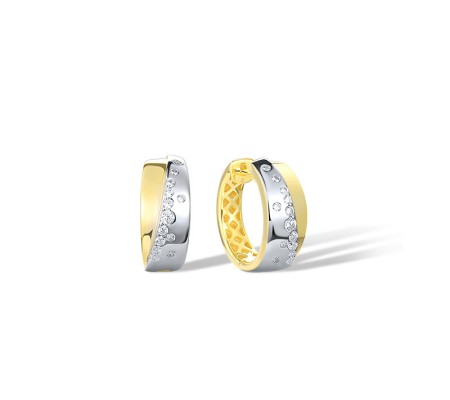 Sterling Silver w/ Ionic Yellow Plating Earrings White Cubic Zirconia (E320491WCZSP925)