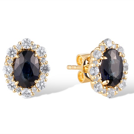 14KY Earrings White Sapphire,Blue Sapphire (E320509SWS14KY)