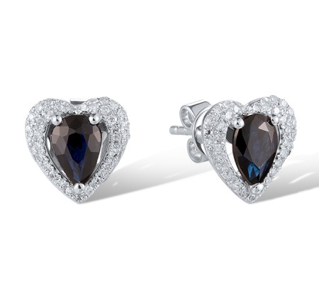 14KW Earrings Blue Sapphire,Diamond (E320512SAP14KW)