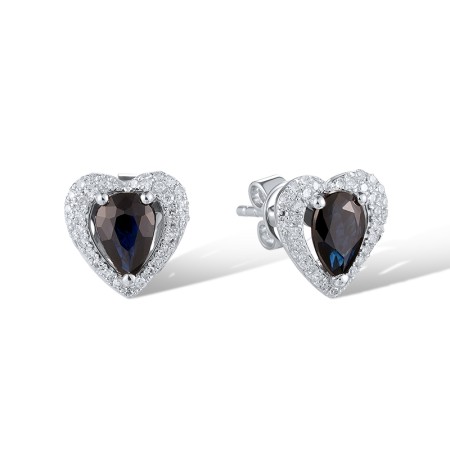 14KW Earrings Blue Sapphire,Diamond (E320512SAP14KW)