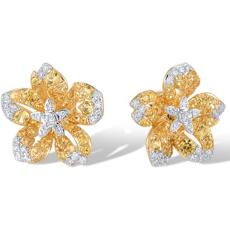 14KYW Earrings Yellow Sapphire,Diamond,White Sapphire (E320514WSY14KYW)
