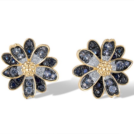 14KYWB Earrings Blue Sapphire,Diamond (E320515SAP14KYWB)