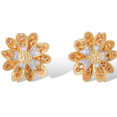 14KYW Earrings Diamond,Yellow Sapphire (E320515YES14KYW)