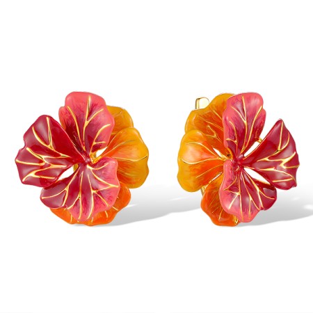 Sterling Silver w/ Yellow Plating Earrings Enamel (E320692ENASY925)