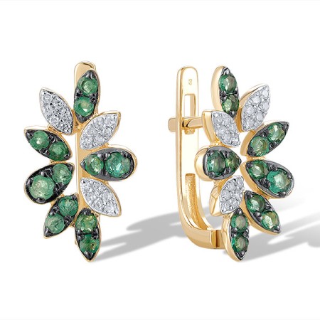 14KYWB Earrings Emerald,Diamond (E320696EMR14KYWB)