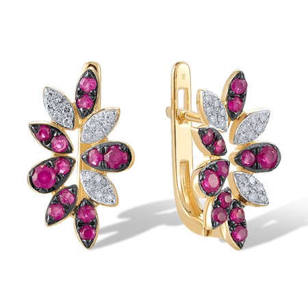 14KYWB Earrings Diamond,Ruby (E320696RUY14KYWB)