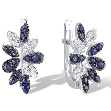 14KWB Earrings Blue Sapphire,Diamond (E320696SAP14KWB)