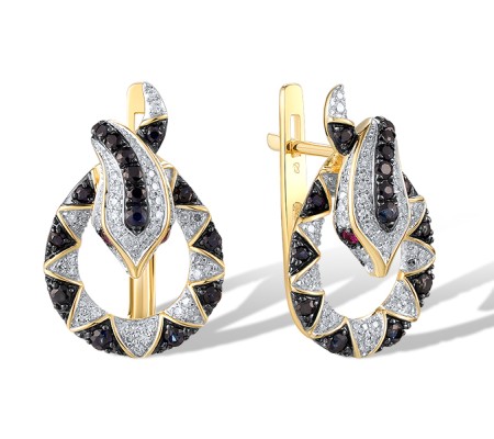 14KYWB Earrings Ruby,Blue Sapphire,Diamond (E320697RUS14KYWB)