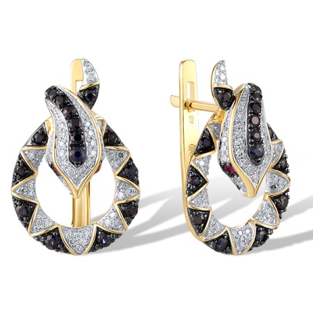 14KYWB Earrings Ruby,Blue Sapphire,Diamond (E320697RUS14KYWB)