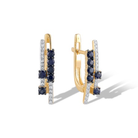 14KYWB Earrings Blue Sapphire,Diamond (E320702SAP14KYWB)