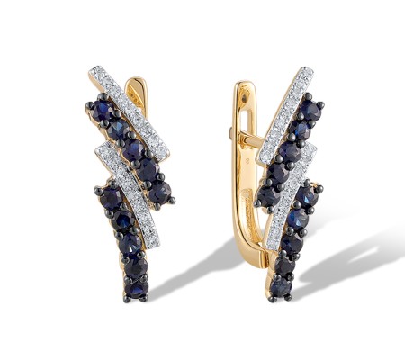 14KYWB Earrings Blue Sapphire,Diamond (E320703SAP14KYWB)