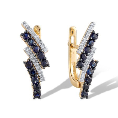 14KYWB Earrings Blue Sapphire,Diamond (E320703SAP14KYWB)