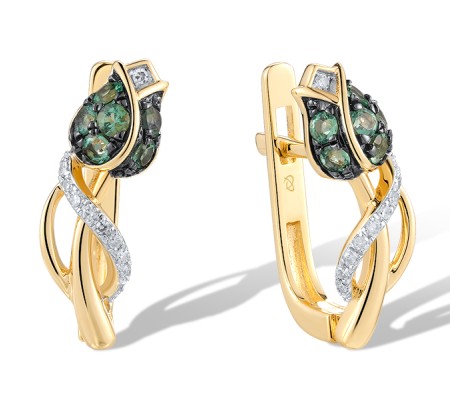 14KYWB Earrings Diamond,Emerald (E320704EMR14KYWB)