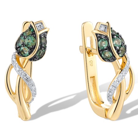 14KYWB Earrings Diamond,Emerald (E320704EMR14KYWB)