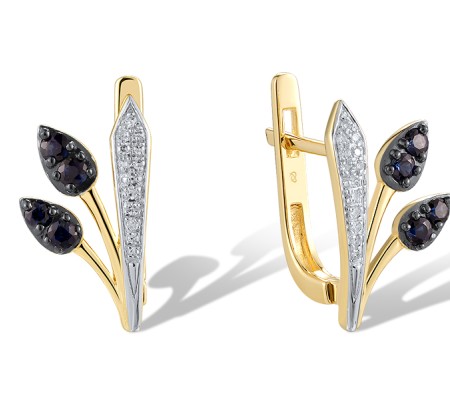 14KYWB Earrings Blue Sapphire,Diamond (E320728SAP14KYWB)