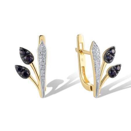 14KYWB Earrings Blue Sapphire,Diamond (E320728SAP14KYWB)