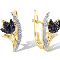 14KYWB Earrings Blue Sapphire,Diamond (E320729SAP14KYWB)