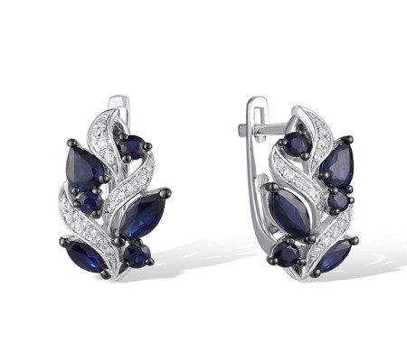 14KWB Earrings Blue Sapphire,Diamond (E320731SAP14KWB)