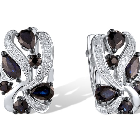 14KWB Earrings Blue Sapphire,Diamond (E320732SAP14KWB)