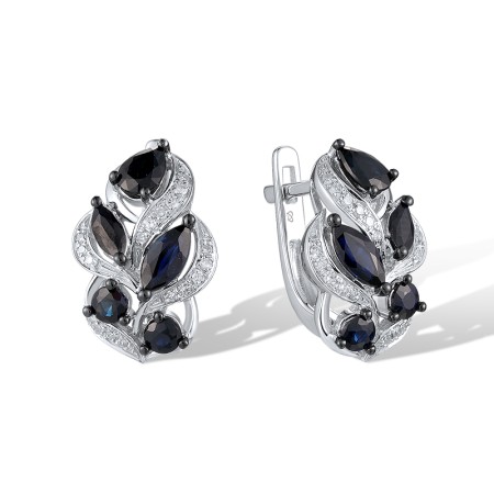 14KWB Earrings Blue Sapphire,Diamond (E320733SAP14KWB)
