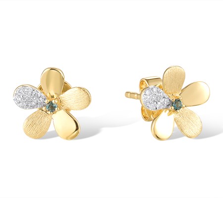 14KYW Earrings Diamond,London Blue Topaz (E320741LDB14KYW)