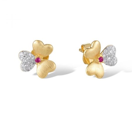14KYW Earrings Diamond,Ruby (E320744RUY14KYW)
