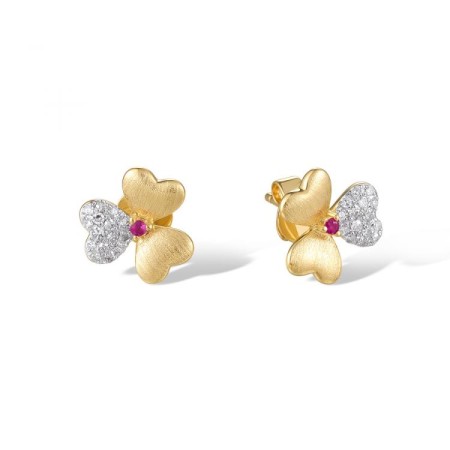 14KYW Earrings Diamond,Ruby (E320744RUY14KYW)