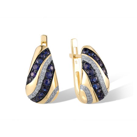 14KYWB Earrings Blue Sapphire,Diamond (E320781SAP14KYWB)