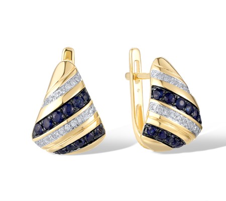 14KYWB Earrings Blue Sapphire,Diamond (E320782SAP14KYWB)