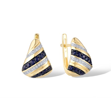 14KYWB Earrings Blue Sapphire,Diamond (E320782SAP14KYWB)