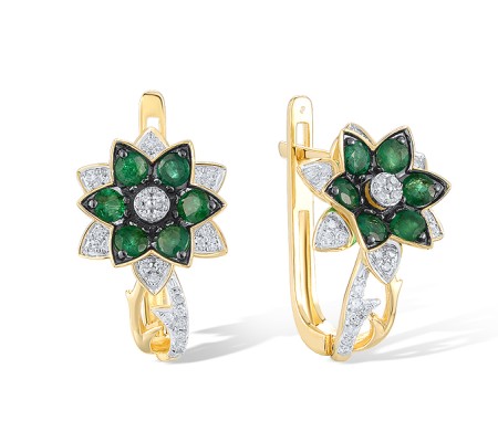 14KYWB Earrings Diamond,Emerald (E320805EMR14KYWB)